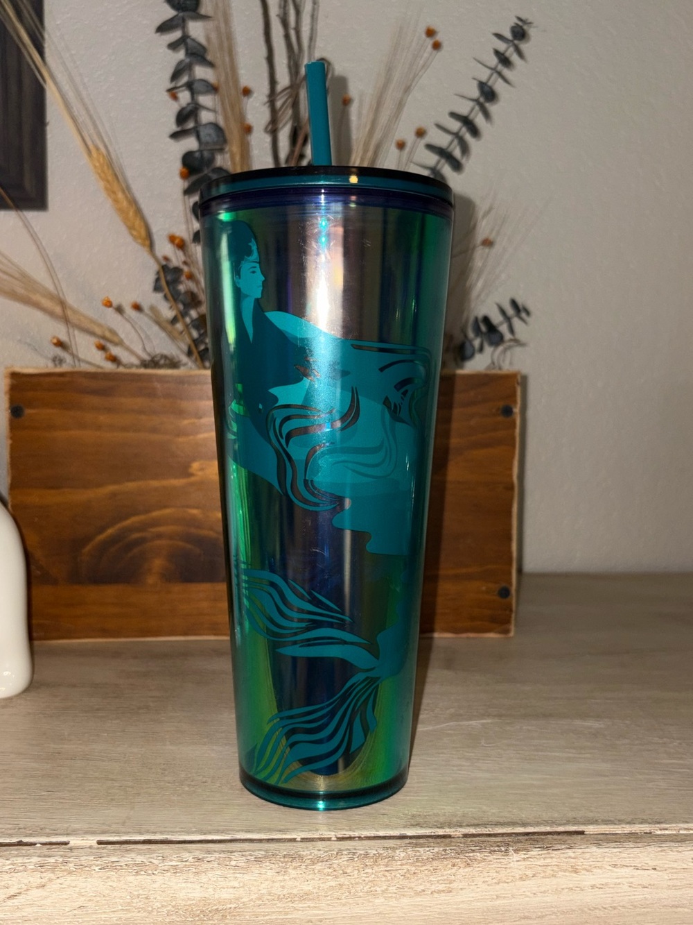 Starbucks Teal Mermaid Stainless Tumbler with Straw